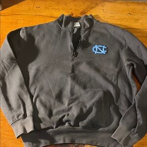 North Carolina Gray Quarter-Zip Sweater with Logo